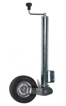 Stützrad für Anhänger und Wohnwagen Rohr 60mm, Stützlast 400kg, vollautomatisch klappbar