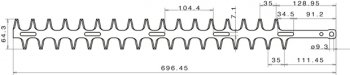 Heckenscherenmesser HiKOKI (HITACHI) TANAKA THT-210, HTD-2526PF, TCH22, THT-2100, CH22, CH66 u.a.
