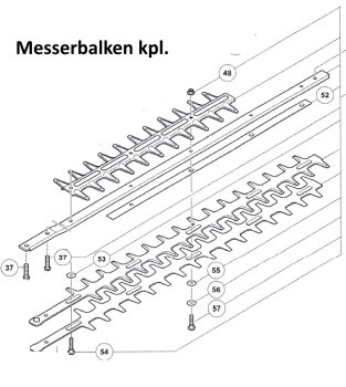Heckenscherenmesser- Set HiKOKI (HITACHI) /  TANAKA THT-2520, 2530, HITACHI CH 78ED, CS78 EC3, 812L
