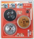 Sägeblatt-Set (3-tlg) 85x10mm für EINHELL Mini-Handkreissäge GCS 450, BT-CS 860, TC-CS 860